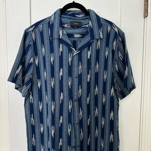 Vince Patterned Camp Collar Short Sleeve Button Down